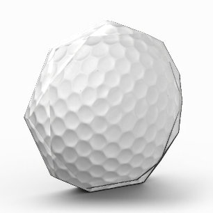 White Dimpled Golf Ball Texture Acrylic Award