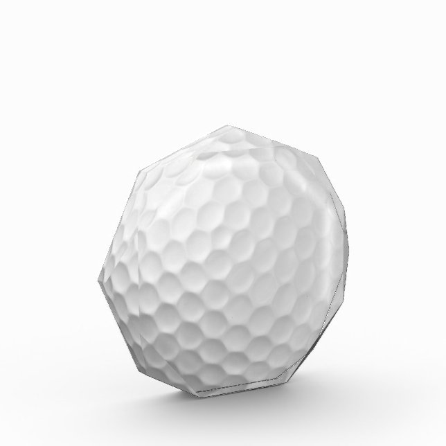 White Dimpled Golf Ball Texture Acrylic Award (Left)