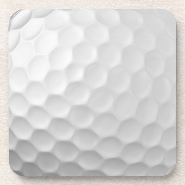 White Dimpled Golf Ball Texture Beverage Coaster (Front)