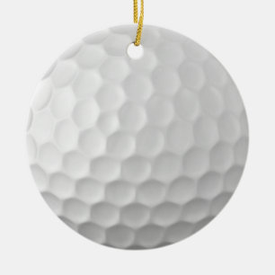 White Dimpled Golf Ball Texture Ceramic Ornament