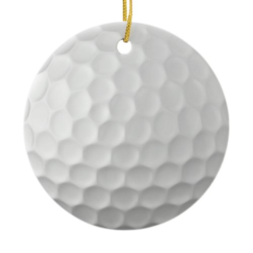 White Dimpled Golf Ball Texture Ceramic Ornament