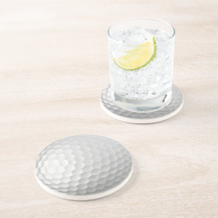 White Dimpled Golf Ball Texture Coaster