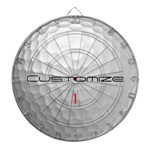 White Dimpled Golf Ball Texture Custom Name Number Dart Board (Front)