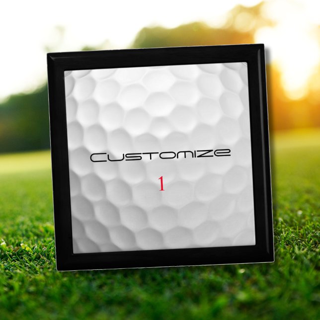White Dimpled Golf Ball Texture Custom Name Number Gift Box (Creator Uploaded)