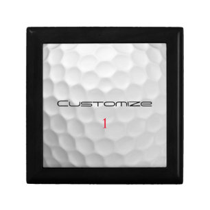 White Dimpled Golf Ball Texture Custom Name Number Gift Box