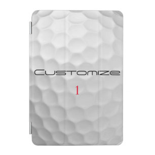 White Dimpled Golf Ball Texture Custom Name Number iPad Mini Cover