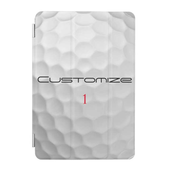 White Dimpled Golf Ball Texture Custom Name Number iPad Mini Cover (Front)