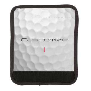 White Dimpled Golf Ball Texture Custom Name Number Luggage Handle Wrap