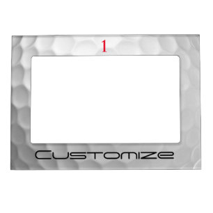 White Dimpled Golf Ball Texture Custom Name Number Magnetic Frame