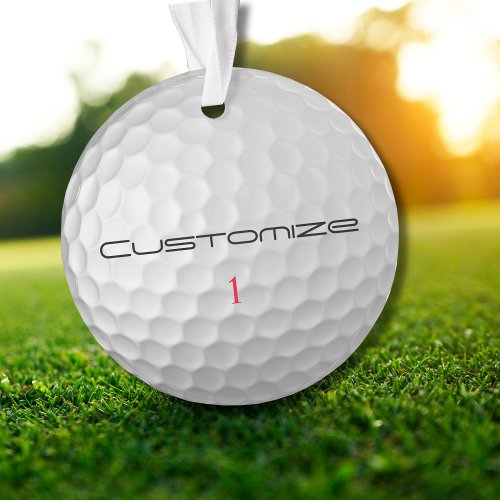 White Dimpled Golf Ball Texture Custom Name Number Ornament
