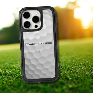 White Dimpled Golf Ball Texture Custom Name Number iPhone 16 Pro Case