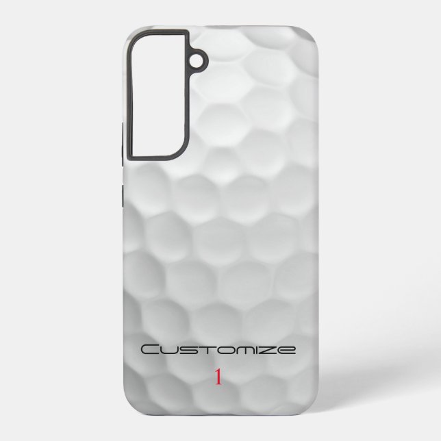 White Dimpled Golf Ball Texture Custom Name Number Samsung Galaxy Case (Back)