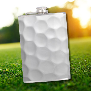 White Dimpled Golf Ball Texture Flask