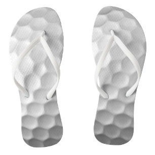 White Dimpled Golf Ball Texture Flip Flops