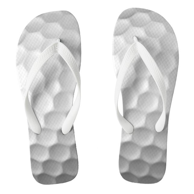 White Dimpled Golf Ball Texture Flip Flops (Footbed)