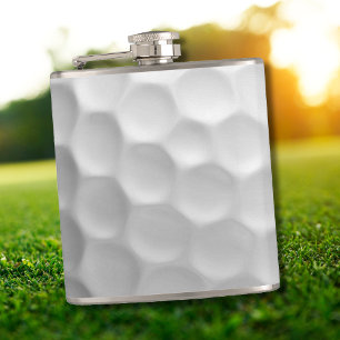 White Dimpled Golf Ball Texture Hip Flask