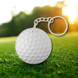 White Dimpled Golf Ball Texture Keychain