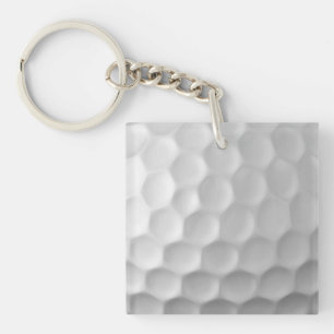 White Dimpled Golf Ball Texture Keychain
