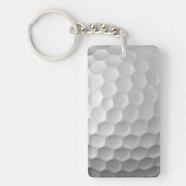 White Dimpled Golf Ball Texture Keychain (Front)