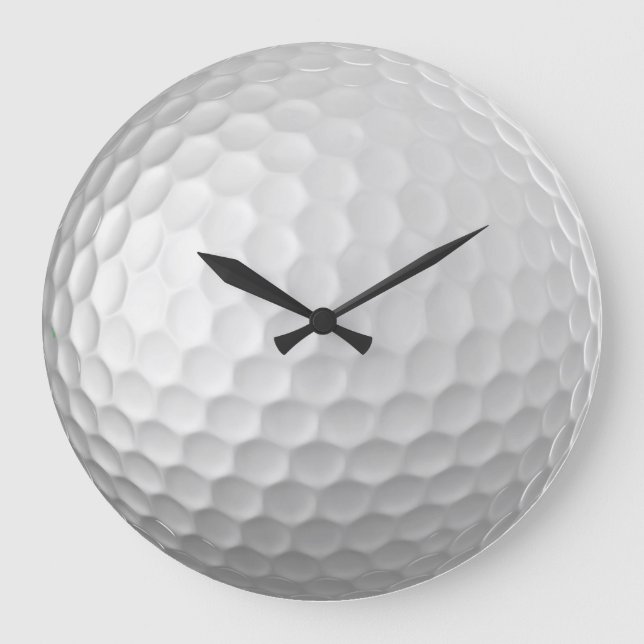 White Dimpled Golf Ball Texture Large Clock (Front)