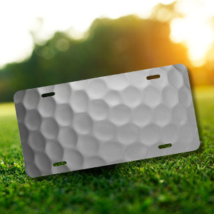 White Dimpled Golf Ball Texture License Plate