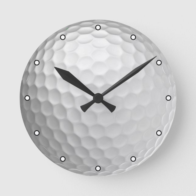 White Dimpled Golf Ball Texture Round Clock (Front)