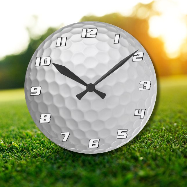White Dimpled Golf Ball Texture Round Clock (Creator Uploaded)