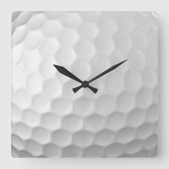 White Dimpled Golf Ball Texture Square Wall Clock (Front)