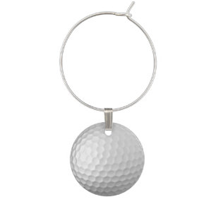 White Dimpled Golf Ball Texture Wine Charm