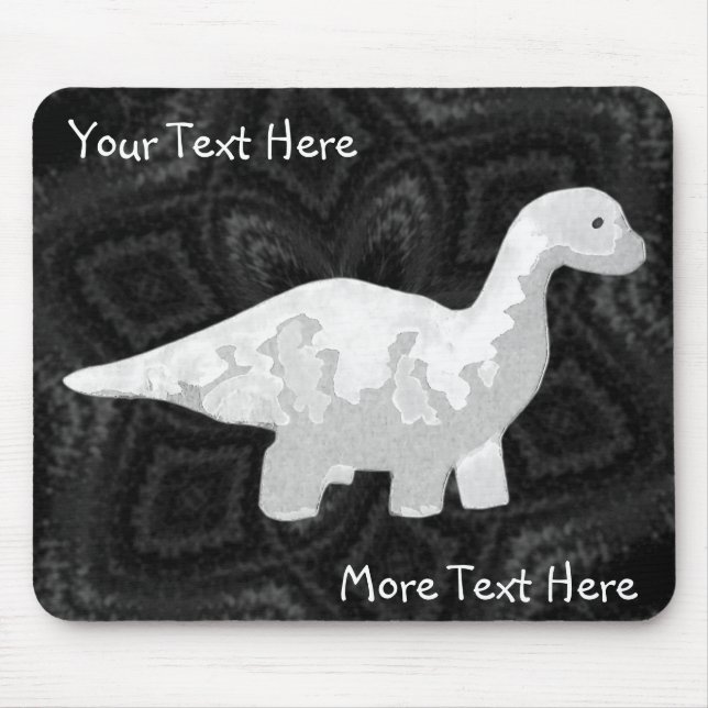 White Dino Mousepad (Front)