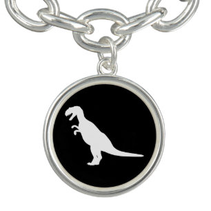 White Dinosaur Charm Bracelet