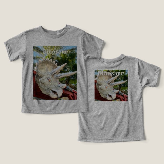 White Dinosaur Toddler T-shirt (Design Front & Back)