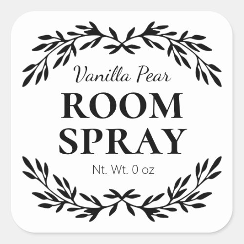 White DIY Room Spray Labels