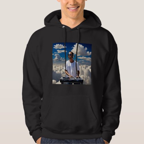 White dj on the clouds hoodie