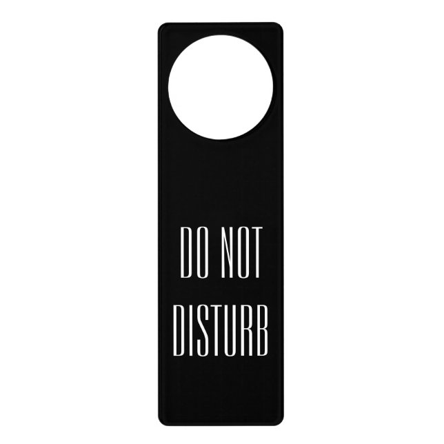 White Do Not Disturb on Black Door Hanger (Front)