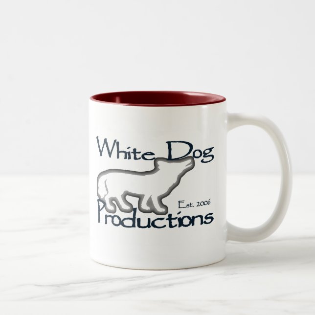 White Dog - 2-tone Mug (red) (Right)