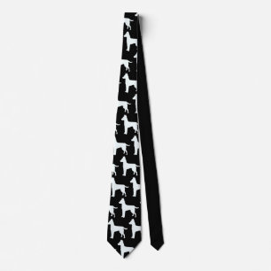 White Dog Black Neck Tie