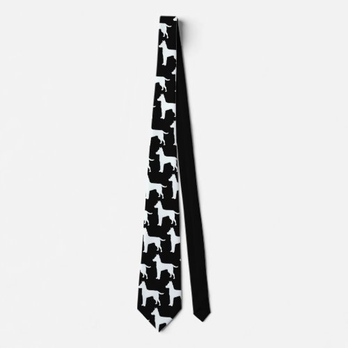 White Dog Black Neck Tie