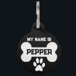 White Dog Bone | Personalize  Pet ID Tag<br><div class="desc">Personalize Animal Pet ID Tag. Featured with a white dog bone ready to add your wording on the front and back. ✔Note: To start fresh with your text... just delete the text on this product and you can choose your font style, size and color from Zazzle's Design Tool Area. 📌If...</div>