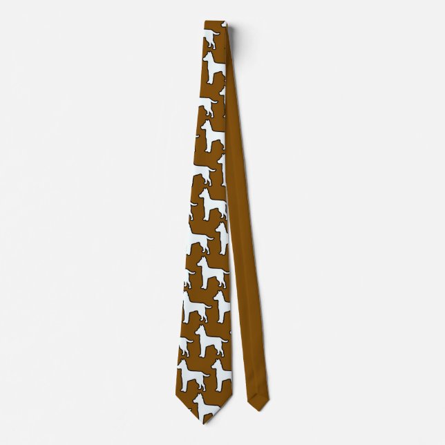 White Dog Brown Neck Tie (Front)
