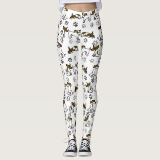 White Dog Cartoon Leggings