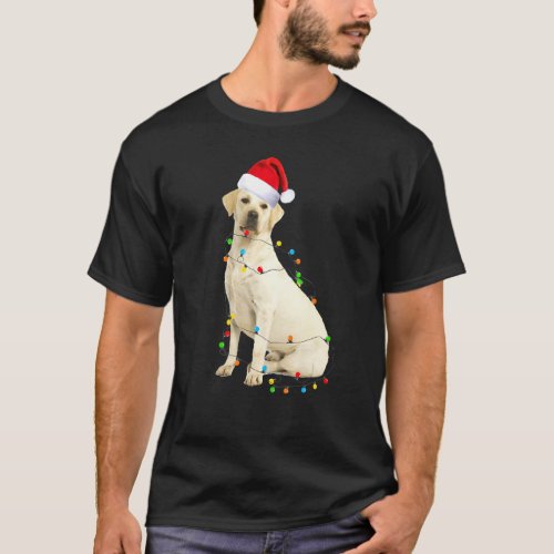 White Dog Christmas Light Dog T_Shirt