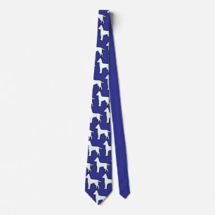 White Dog Deep Blue Neck Tie