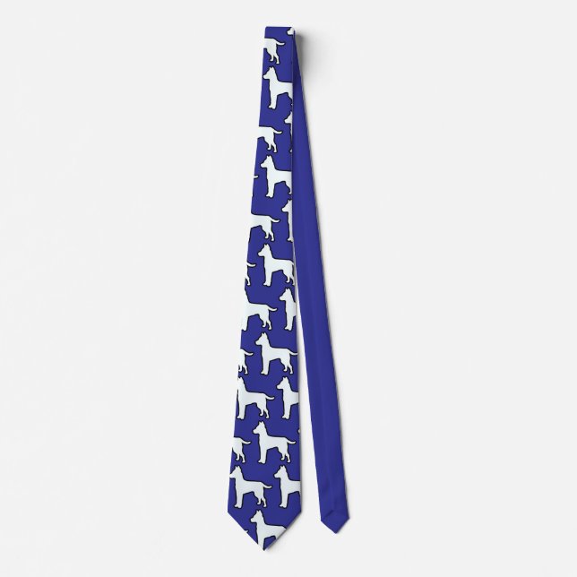 White Dog Deep Blue  Neck Tie (Front)