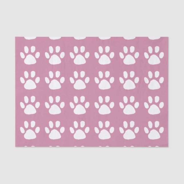 White Dog Footprints Your Background Color Tissue Paper (Front)