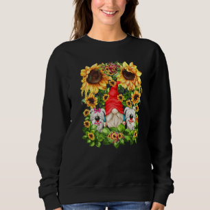 White Dog Graphic For Yorkie Mom And Dad Sunflower Sweatshirt