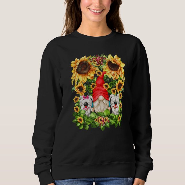 White Dog Graphic For Yorkie Mom And Dad Sunflower Sweatshirt (Front)