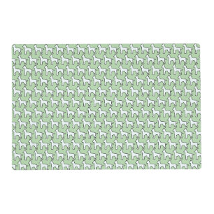 White Dog Mint Green Placemat