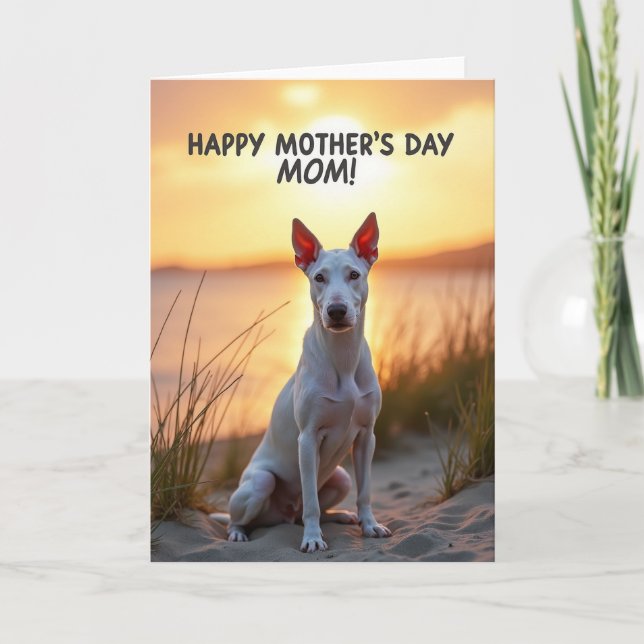 White Dog Mothers Day Portrait Card (Front)