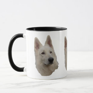 white dog mug